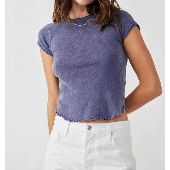 FREE PEOPLE Tops - NEW FREE PEOPLE be my baby short sleeve tee in blue depth